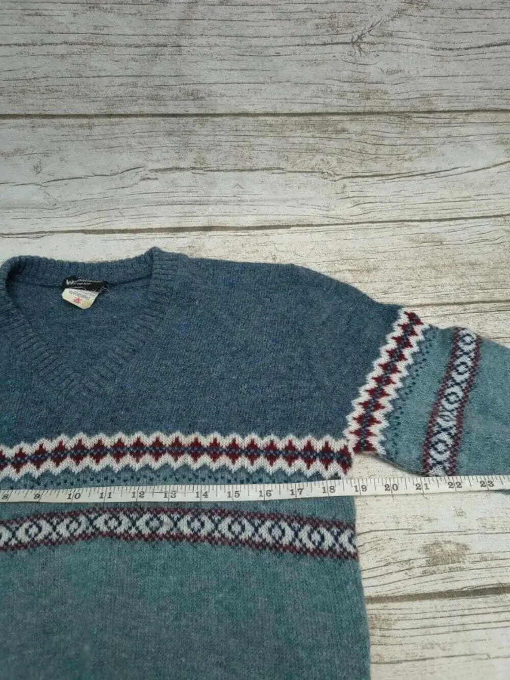 Club International Fair Isle Wool Blend Lightweight Sweater Size Small